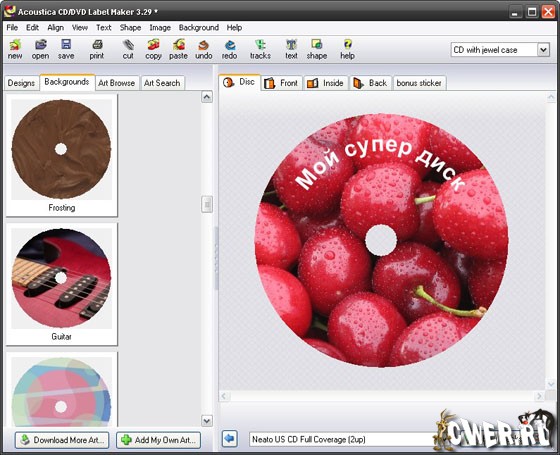 Acoustica CD\DVD Label Maker 3.29 + LightScribe