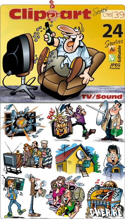 ClipArt Series C-39. TV & Sound