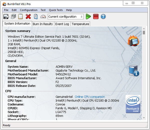 PassMark BurnInTest Professional