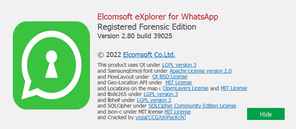 Elcomsoft Explorer For WhatsApp Forensic Edition 2.80.39025