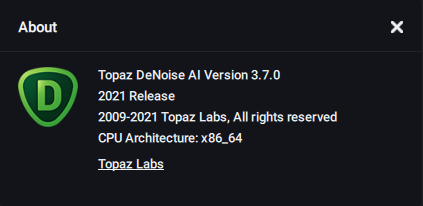 Topaz DeNoise AI 3.7.0