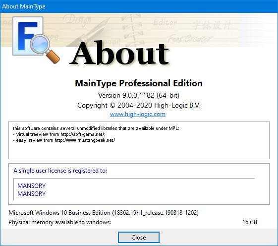 High-Logic MainType Professional 9.0.0.1182