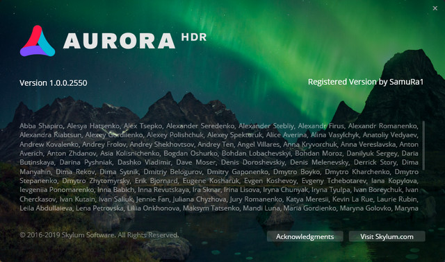 Aurora HDR 2019 v1.0.0.2550