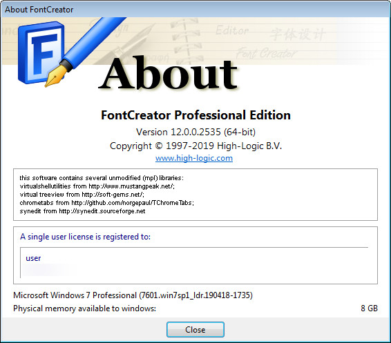 High-Logic FontCreator Professional Edition 12.0.0.2535