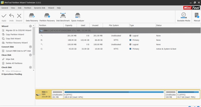 MiniTool Partition Wizard 11.0.1 Technician