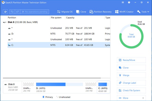 EaseUS Partition Master 13.5 Technician Edition