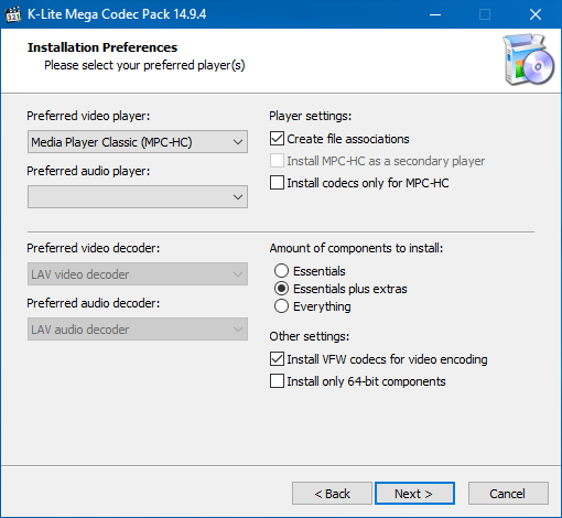 K-Lite Codec Pack