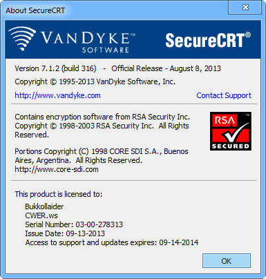 SecureCRT 7.1.2 Build 316