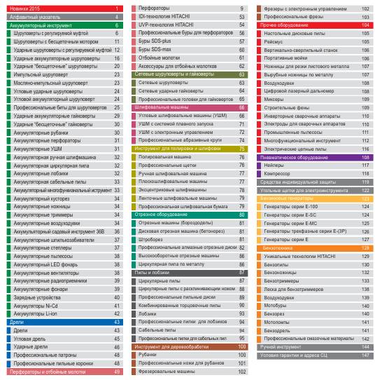 Каталог инструмента Hitachi (2015)с